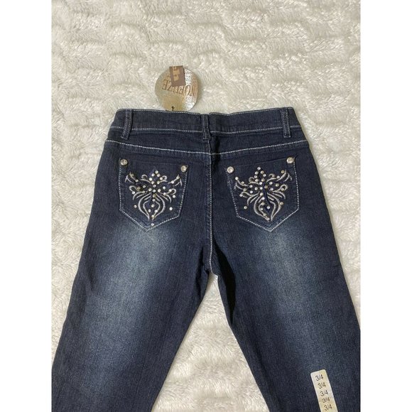 No Fuze Womens Skinny Sz 3 / 4 Blue Denim Jeans (26x31 Msrd) - Picture 1 of 11